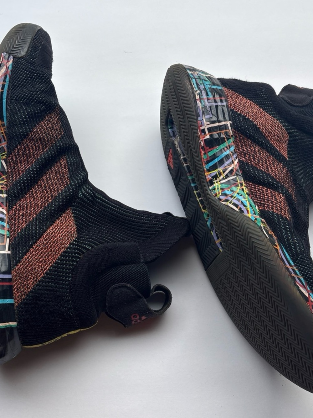 Adidas Black with Copper Stripe Athletic Shoes